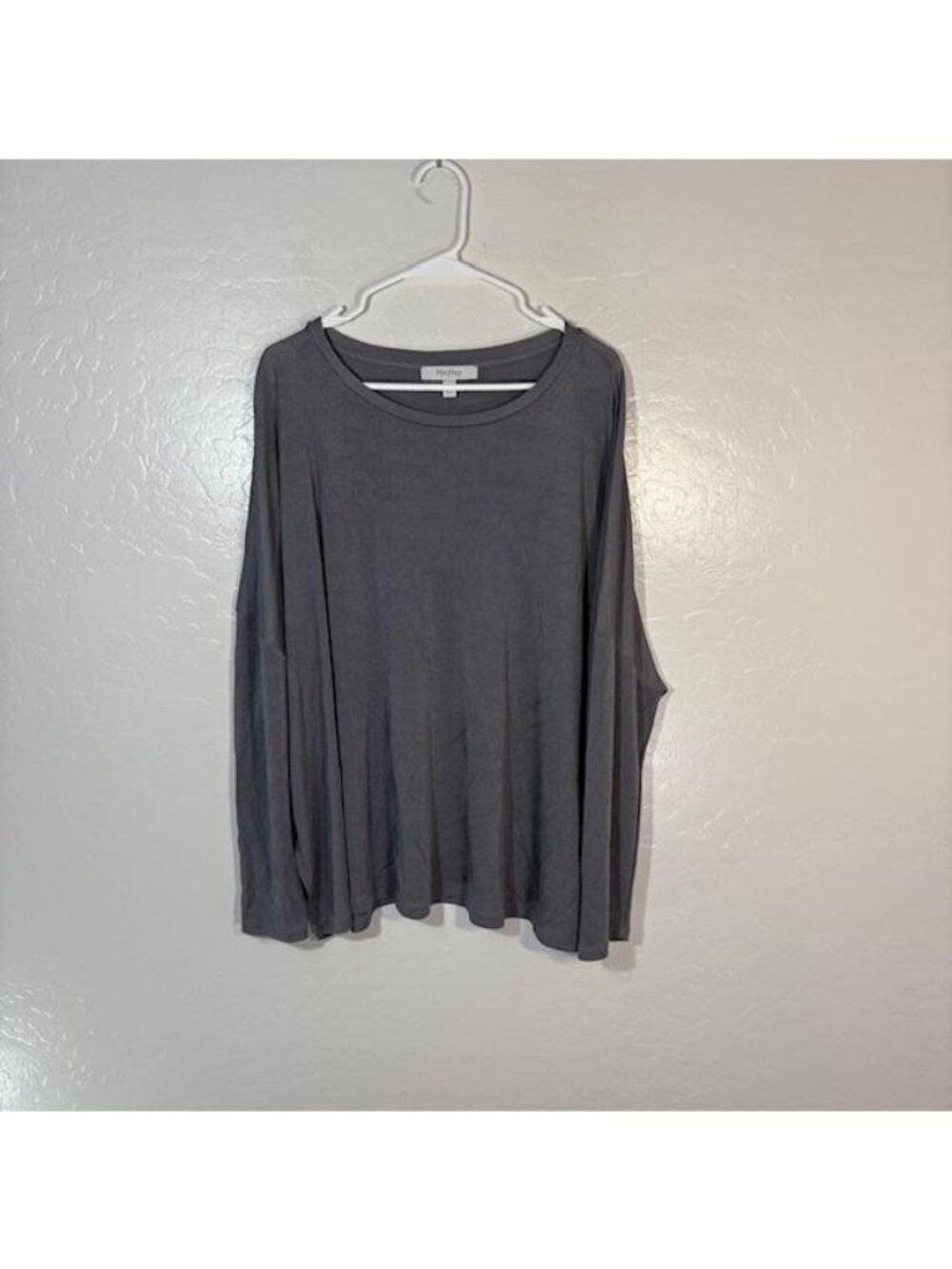 MaxMara Leisure Shirt Womens Medium Gray Long Sleeve Jersey Knit Relaxed Top